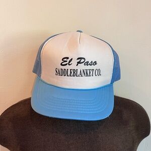 Vintage Trucker Hat El Paso Saddleblanket Co. Blue and White